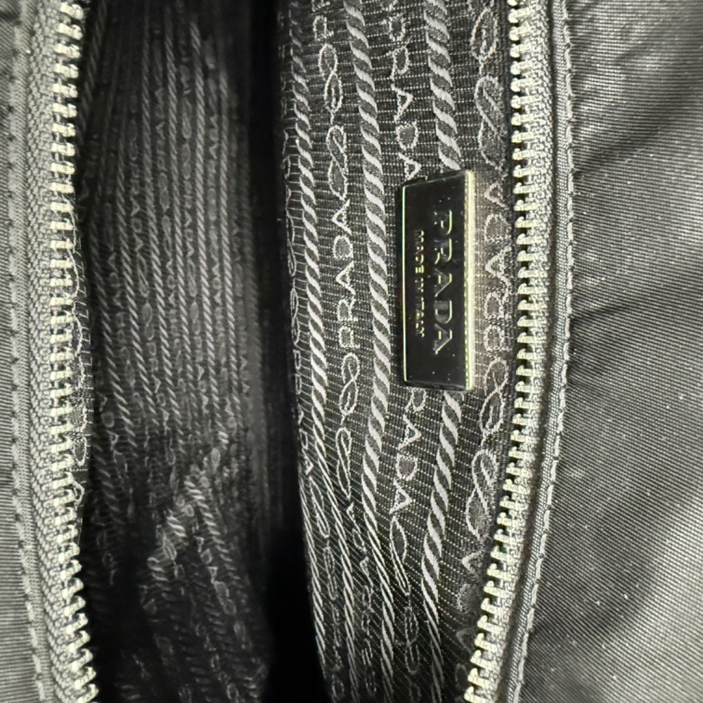 Authentic Vintage Prada BN1057 Tessuto + Spazzolato Nero Tote / Briefcase Black - Picture 9 of 15